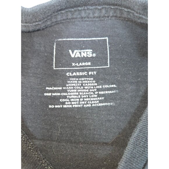 Vans Black Long Sleeve T-Shirt X-Large Made In Mexico - Picture 5 of 8